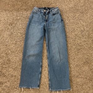 Hollister Women's Straight Leg Jeans in Blue